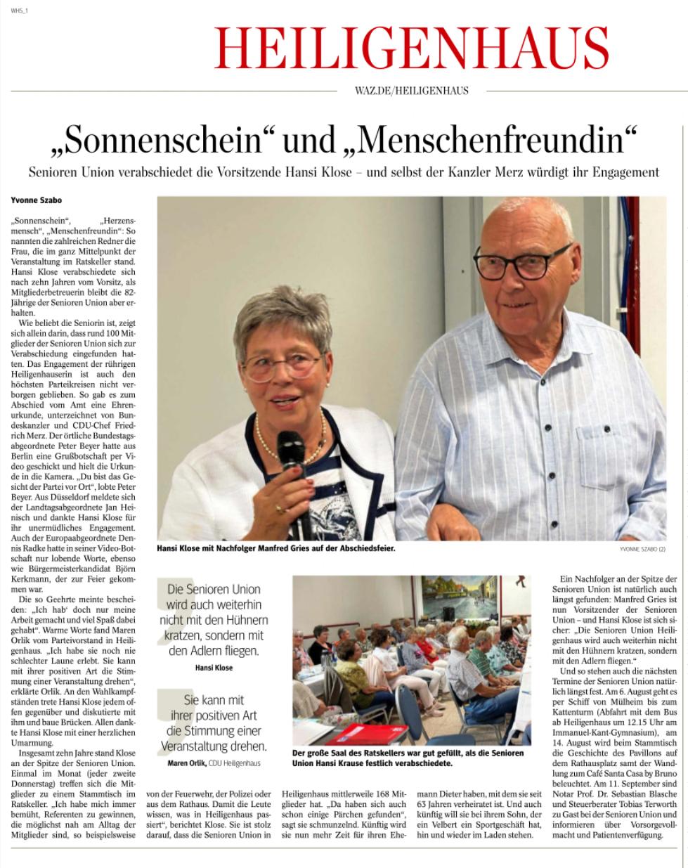 WAZ vom 15.07.2025